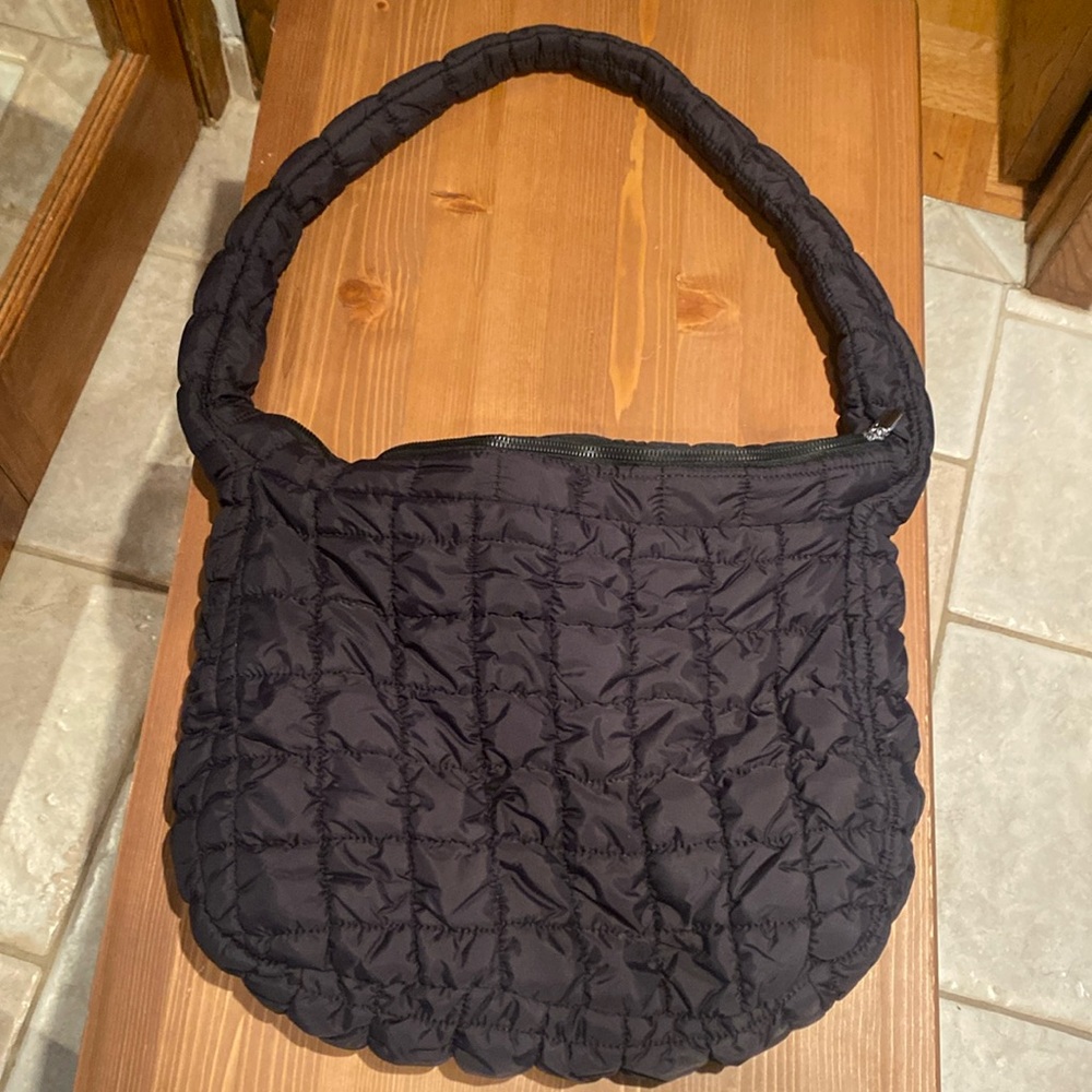 Black bag with strap and zipper
